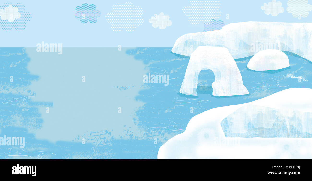 Illustration, Arctic landscape Stock Photo