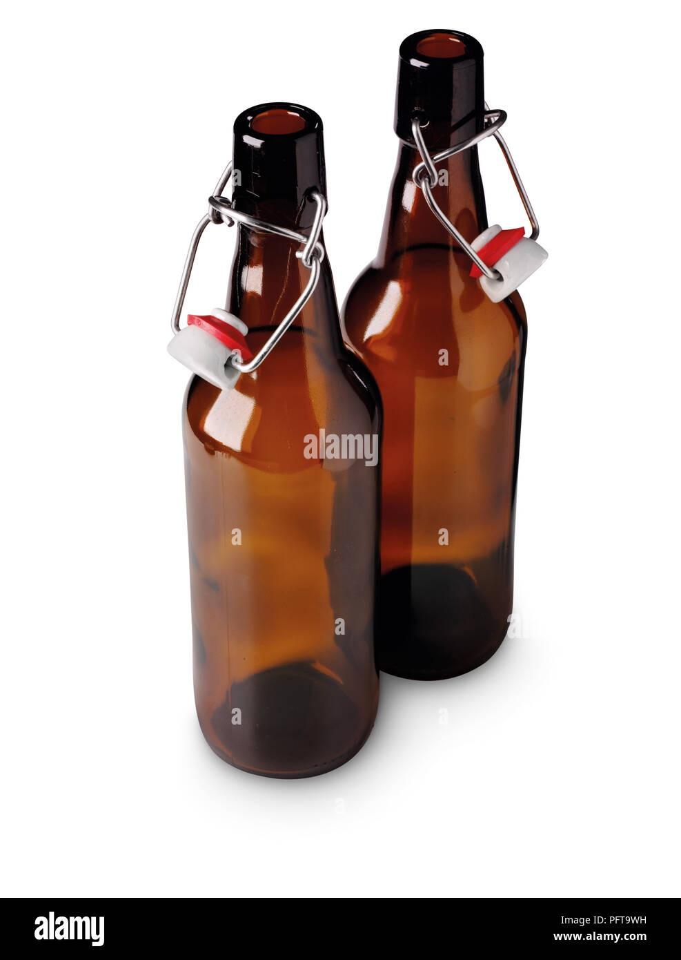 Clear Glass Bottles with Flip-Top Metal Clasps, 18-oz.