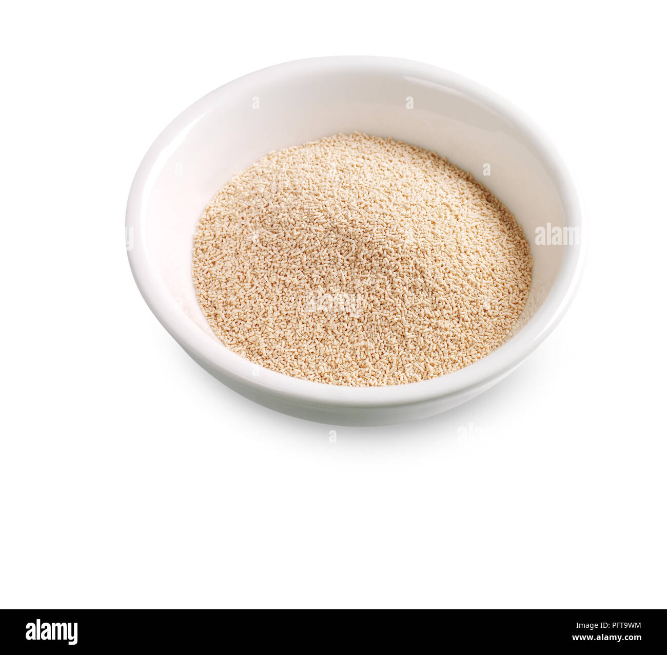 Bowl of dried yeast for brewing beer Stock Photo