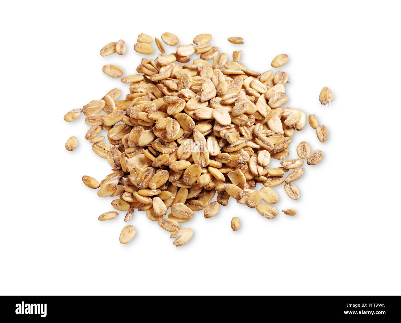Flaked malted oats for brewing beer Stock Photo