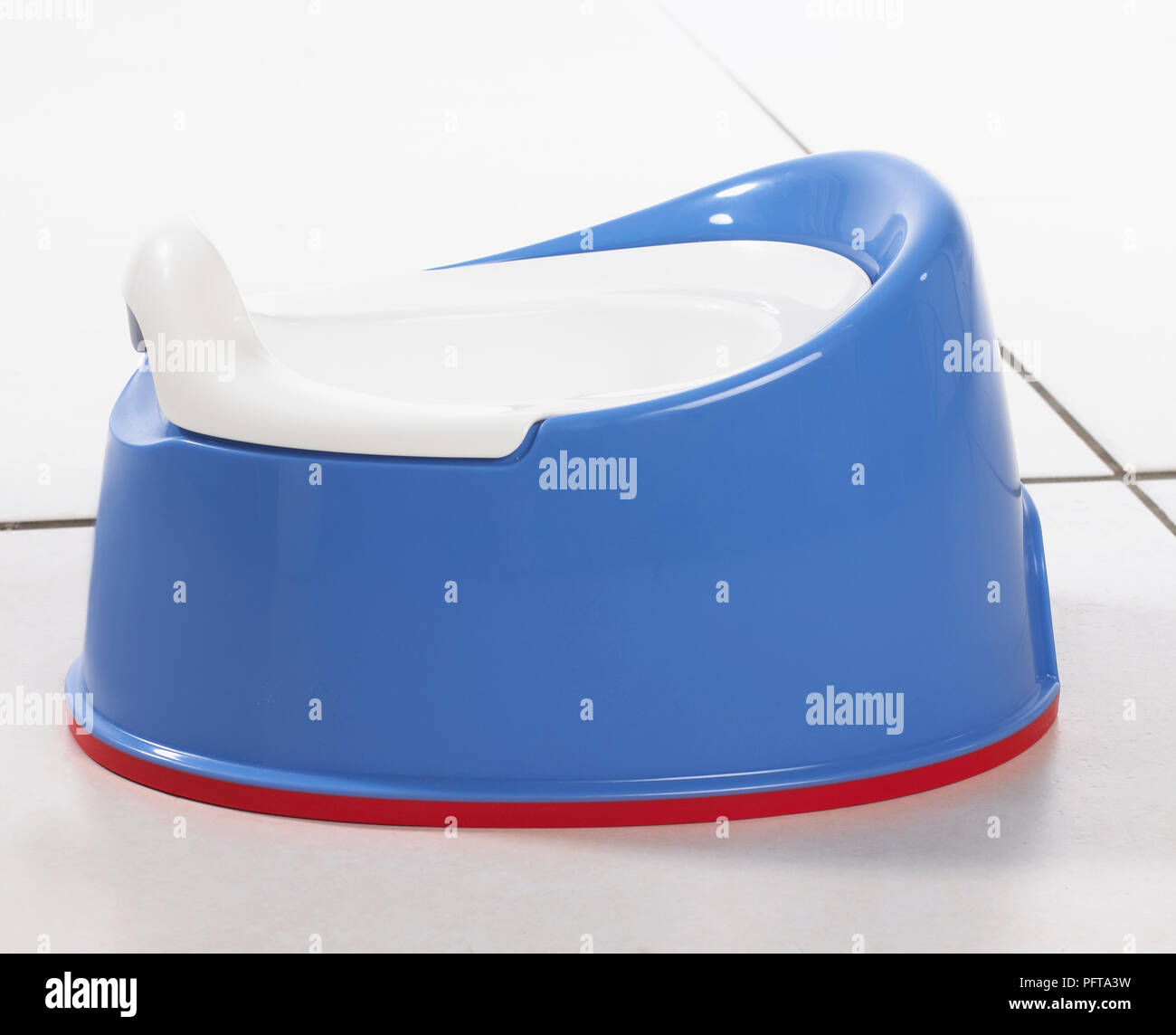 Blue potty with white bowl Stock Photo Alamy