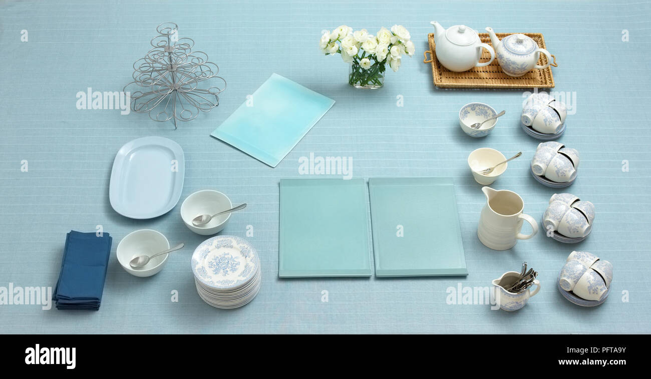 Tea table setting Stock Photo