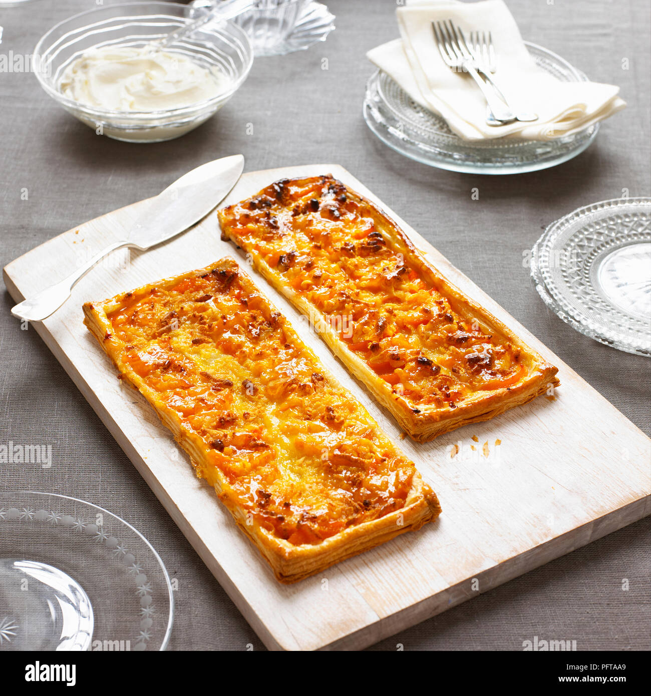 Apricot and almond galette Stock Photo