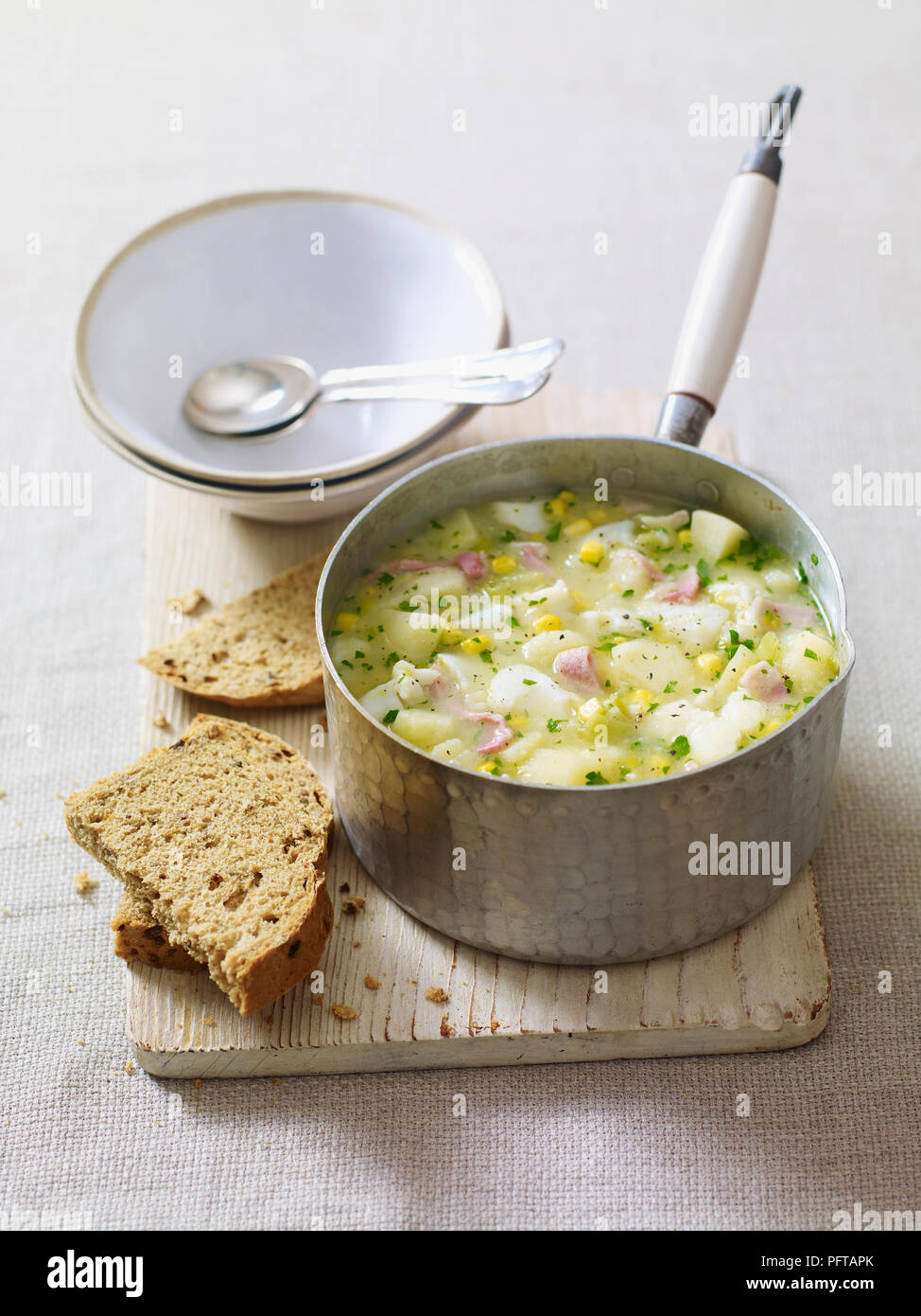 Smoked fish chowder Stock Photo