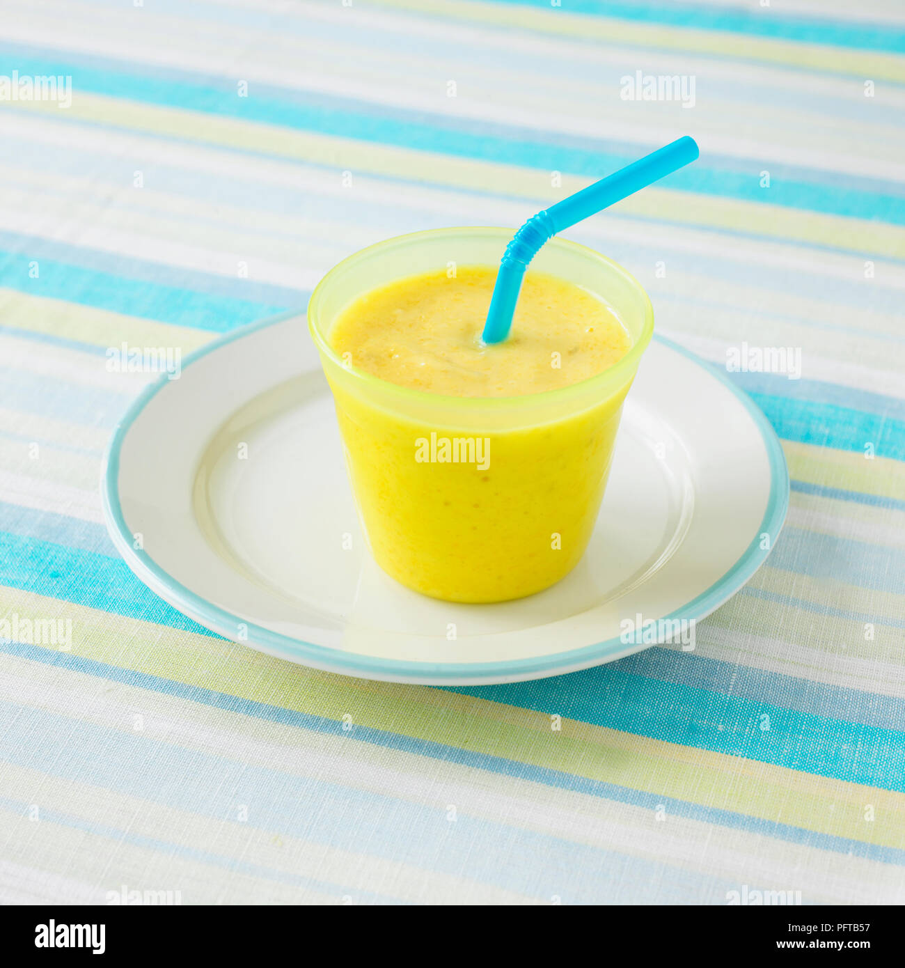 Banana, mango and yoghurt smoothie Stock Photo