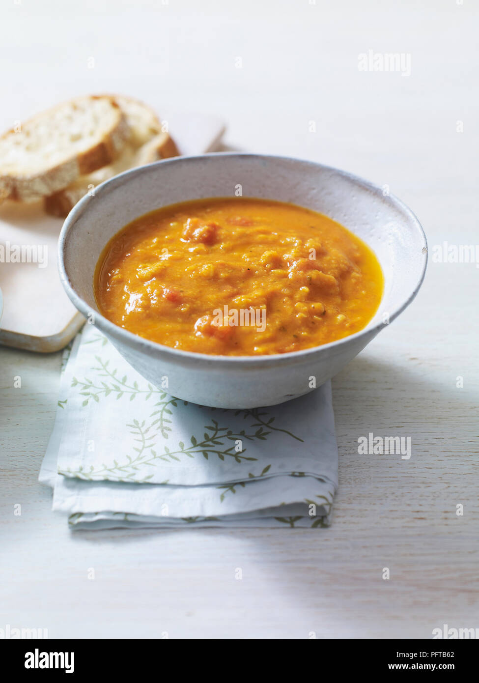 Minted tomato and split pea soup Stock Photo Alamy