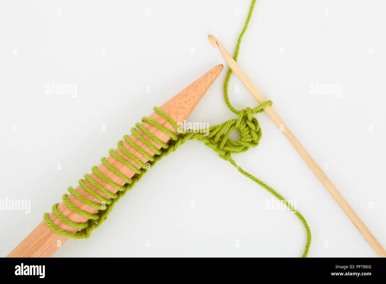 Broomstick lace crochet technique Stock Photo