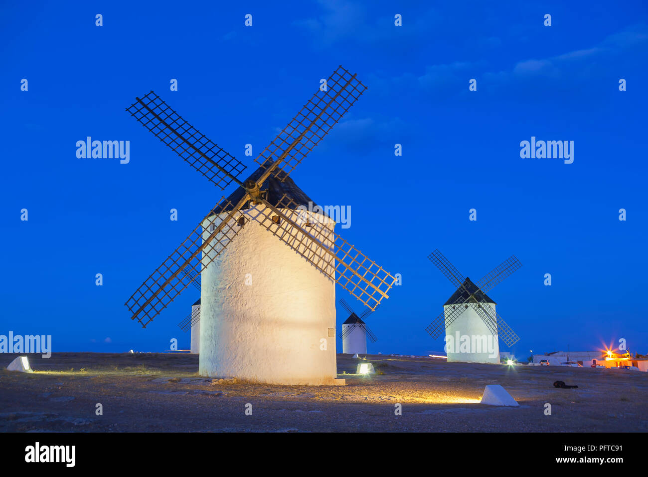 Windmills. Campo de Criptana, Ciudad Real Province, Castilla-La Mancha, Spain. Stock Photo