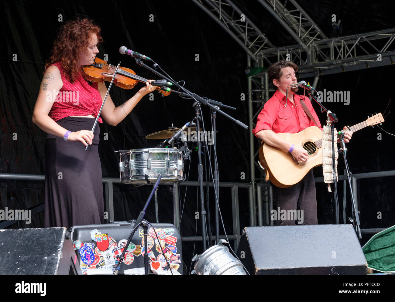 A Different Thread performing at the Weyfest Music Festival, Tilford, UK. August 17, 2018 Stock Photo