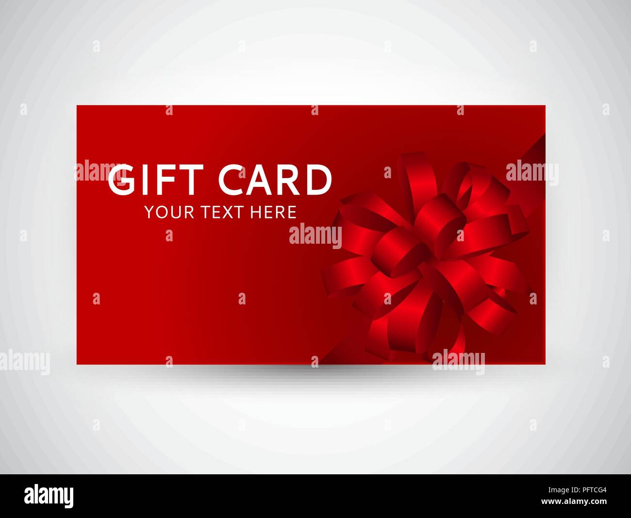 Gift Card Template with Bow and Ribbon Vector Illustration Stock Vector ...