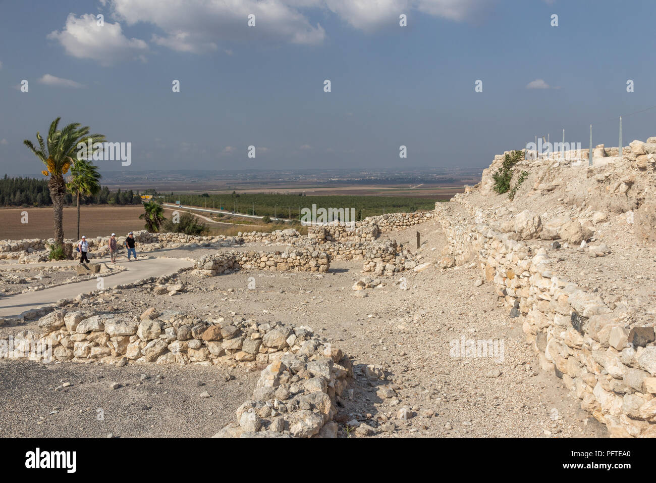 Ruins at Tel Megiddo National park in Israel, Middle East Stock Photo