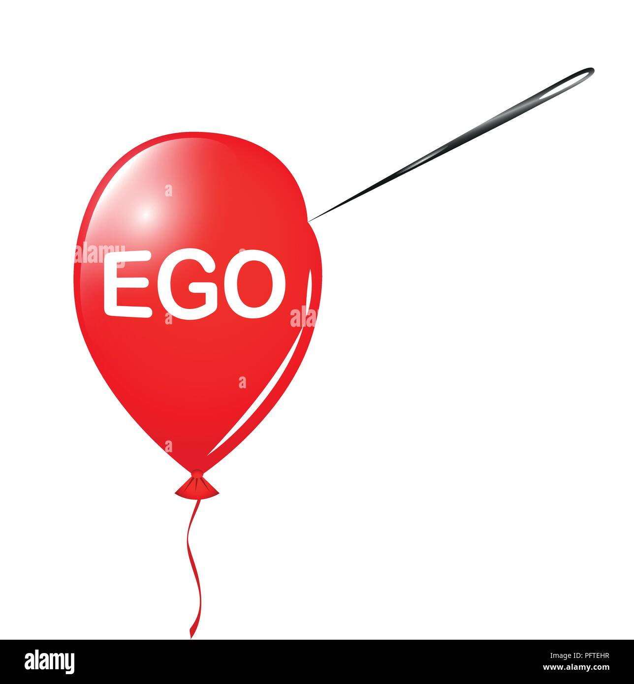 red ego balloon and needle vector illustration EPS10 Stock Vector