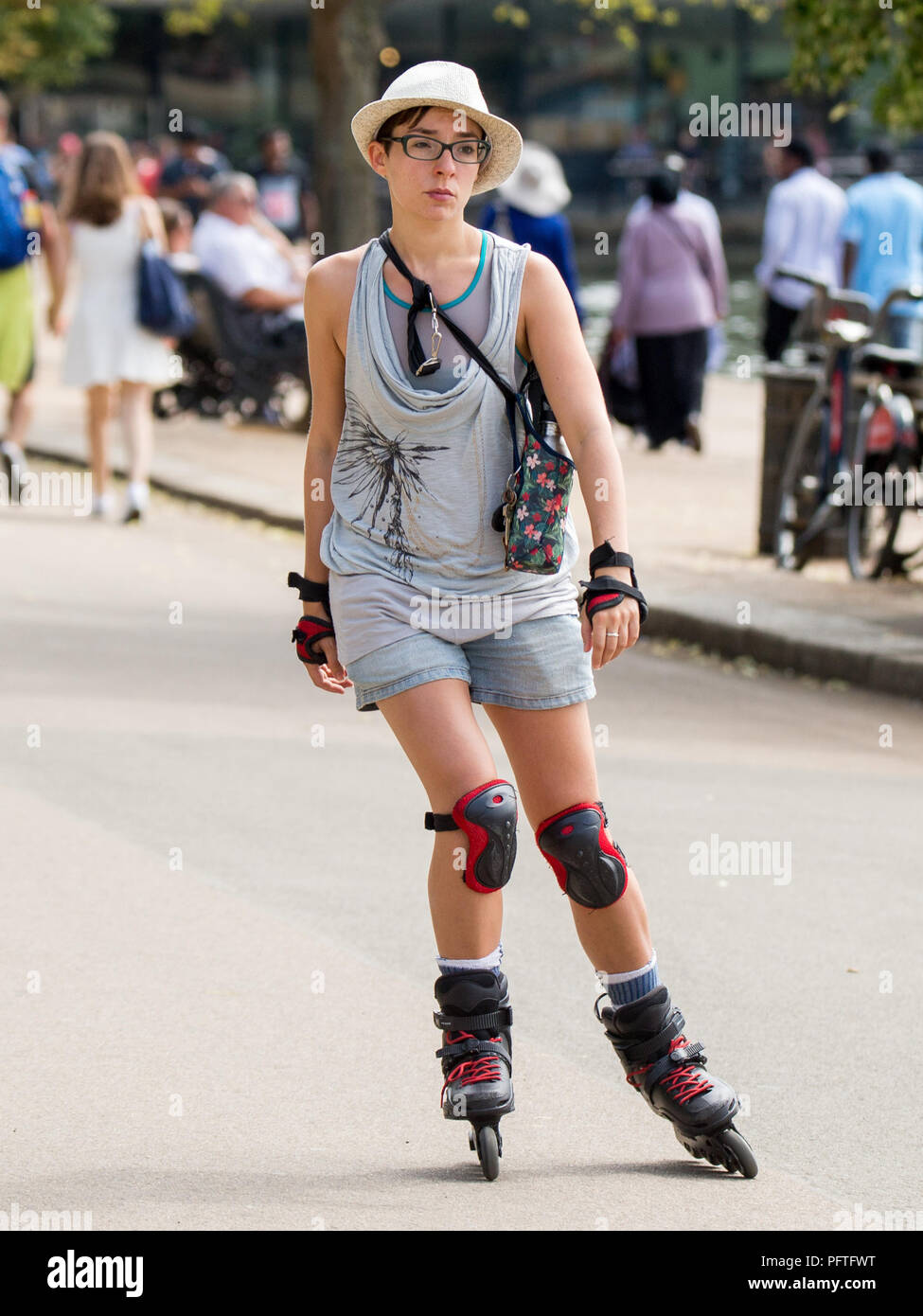 Londoners enjoy the 30ºC+ continuing hot weather in London's Hyde Park
