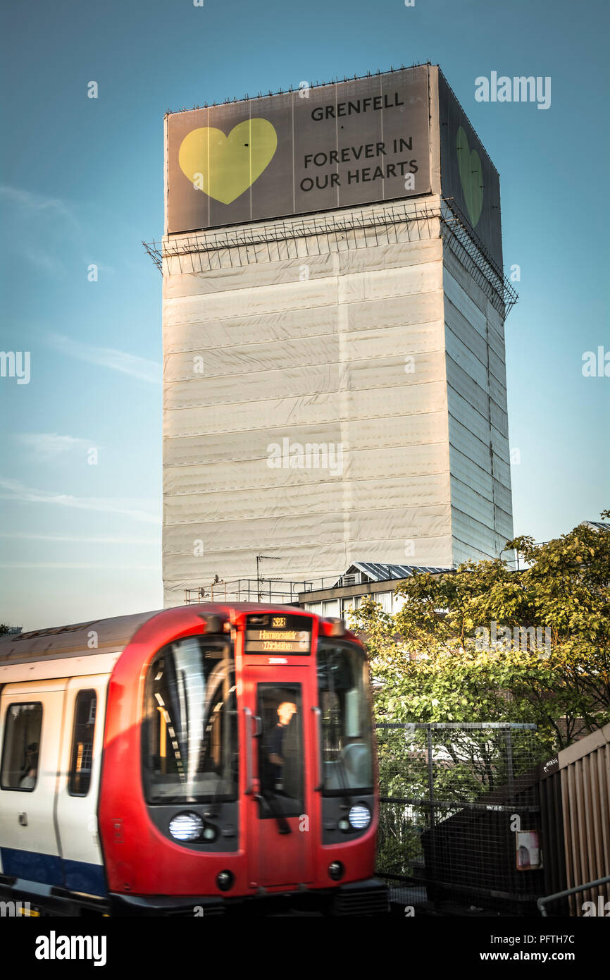 Grenfell Tower a 24storey block of flats in North Kensington, West London, United Kingdom Stock