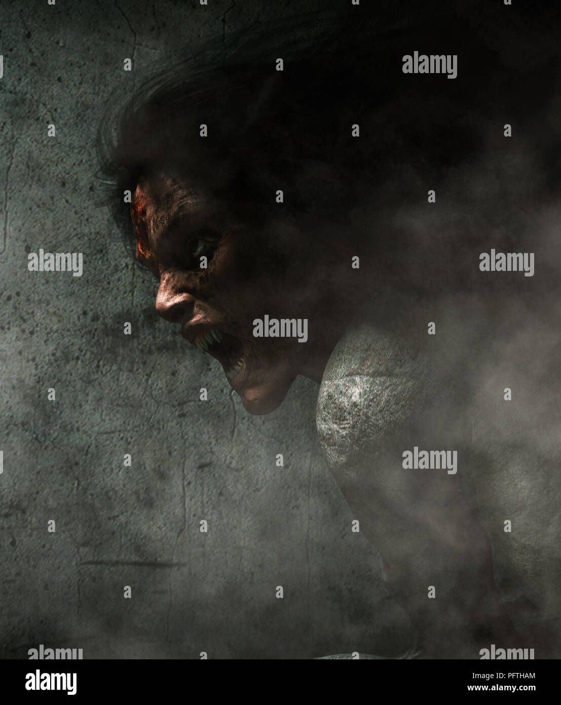3d illustration of ghost woman in haunted house Stock Photo - Alamy