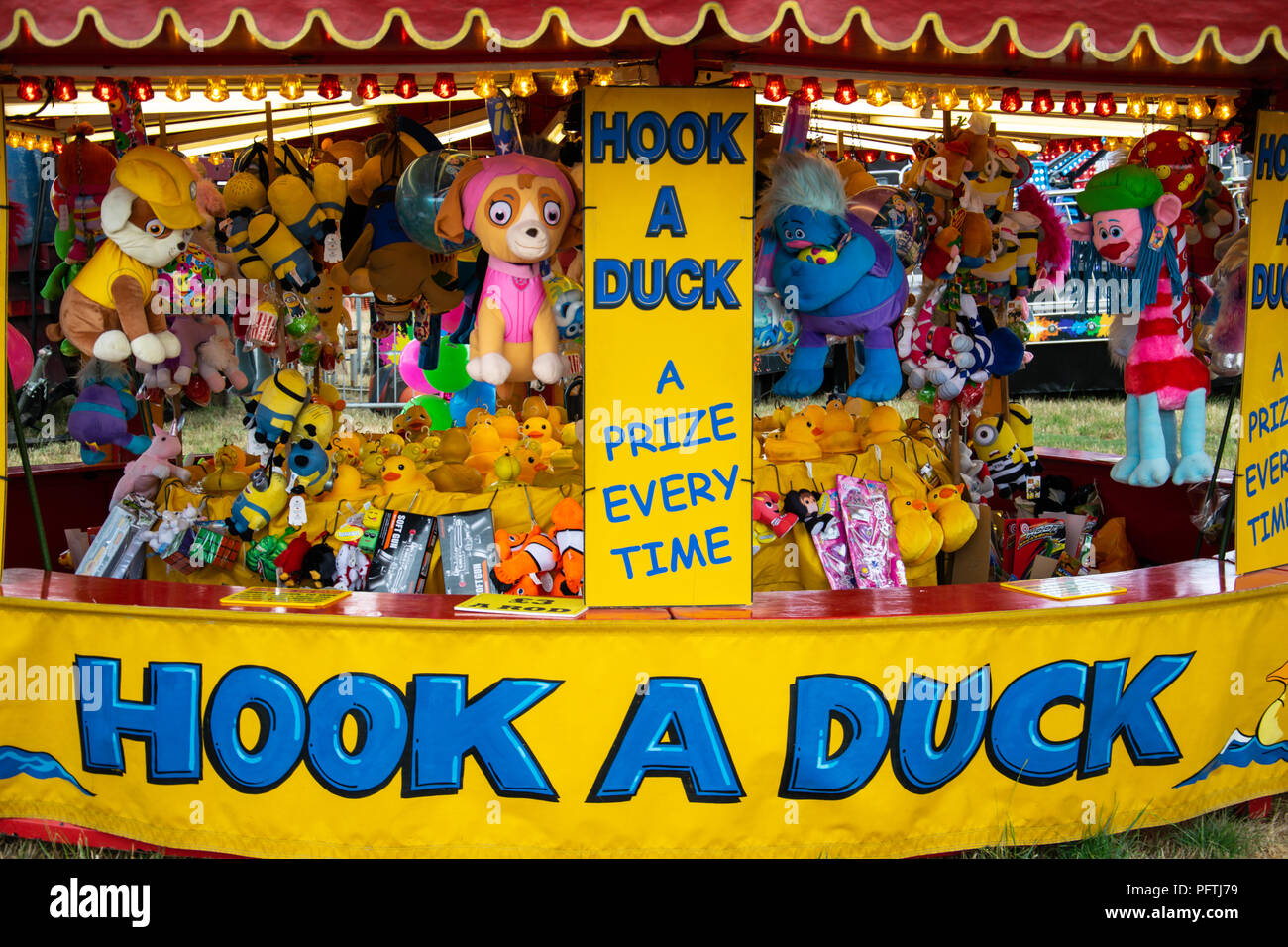 Netley Marsh, United Kingdom July 21 2018 A Hook a duck fairground