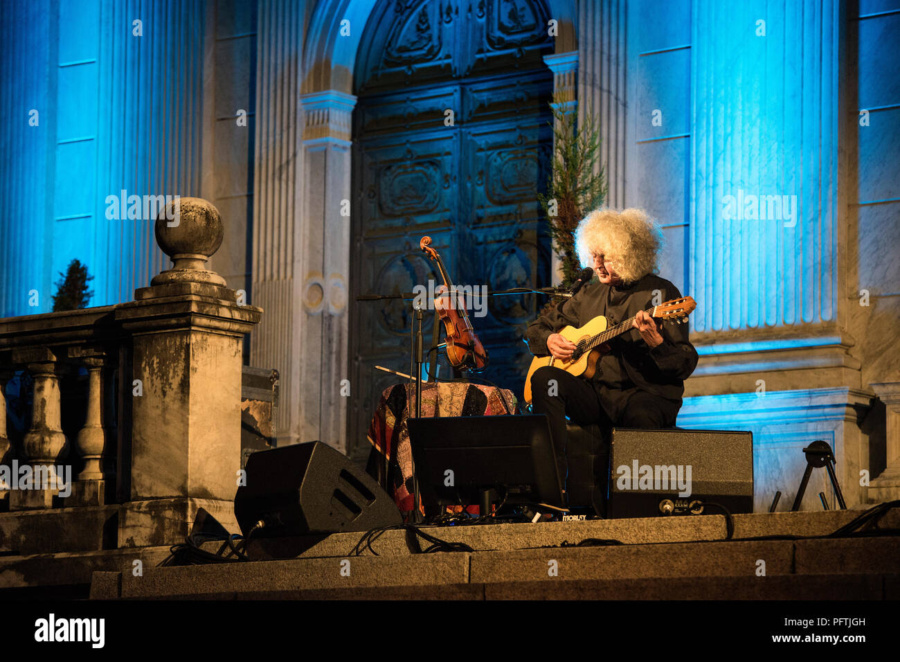 Italt, Varallo Sesia, Angelo Branduardi in concert Stock Photo - Alamy