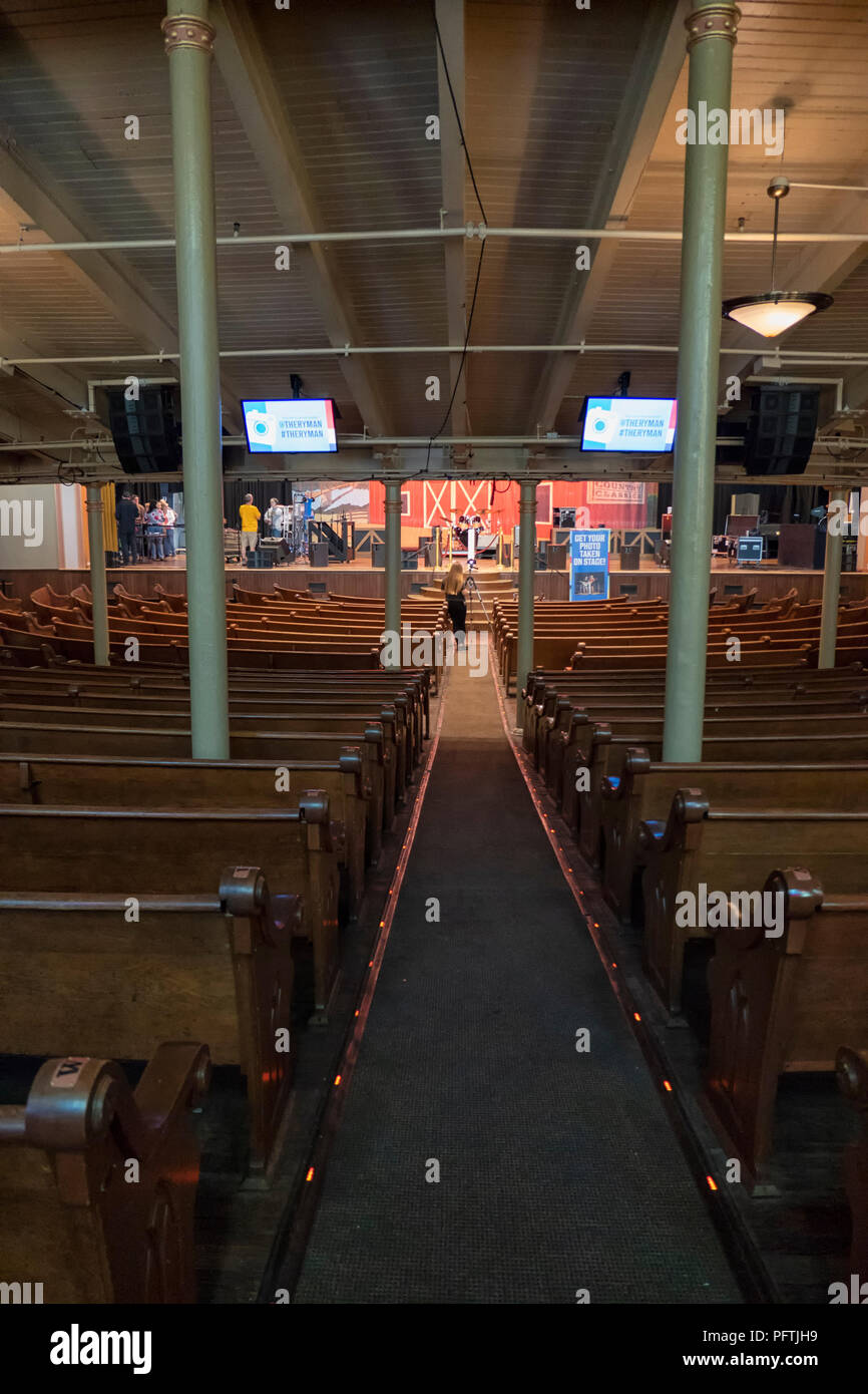 Inside the Ryman theatre on the lowest floor Stock Photo