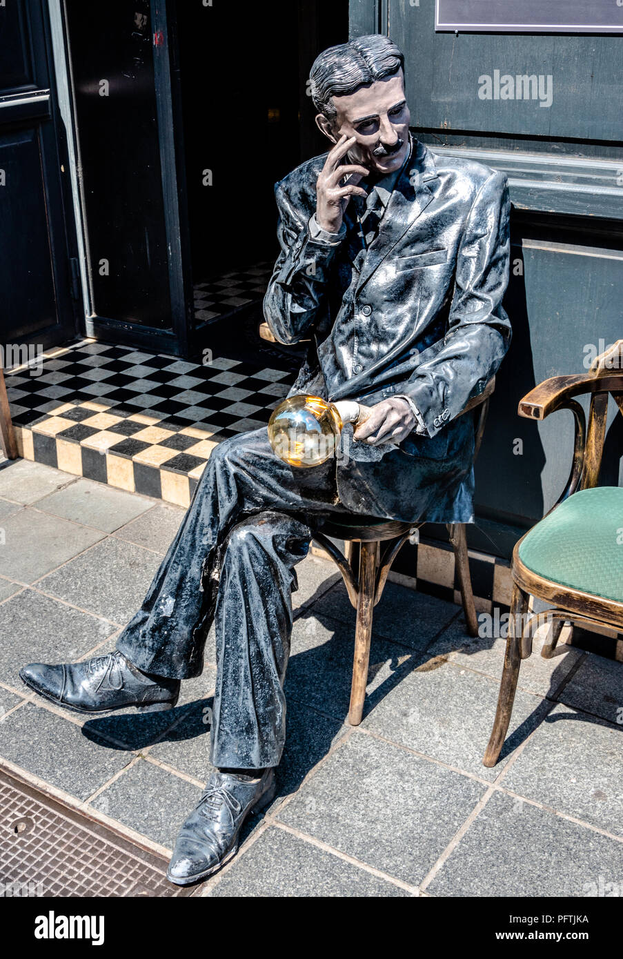 Sculpture of Nikola Tesla Stock Photo