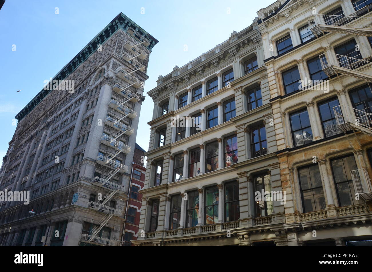 Old buildings with fire escape, New York City, USA Stock Photo - Alamy