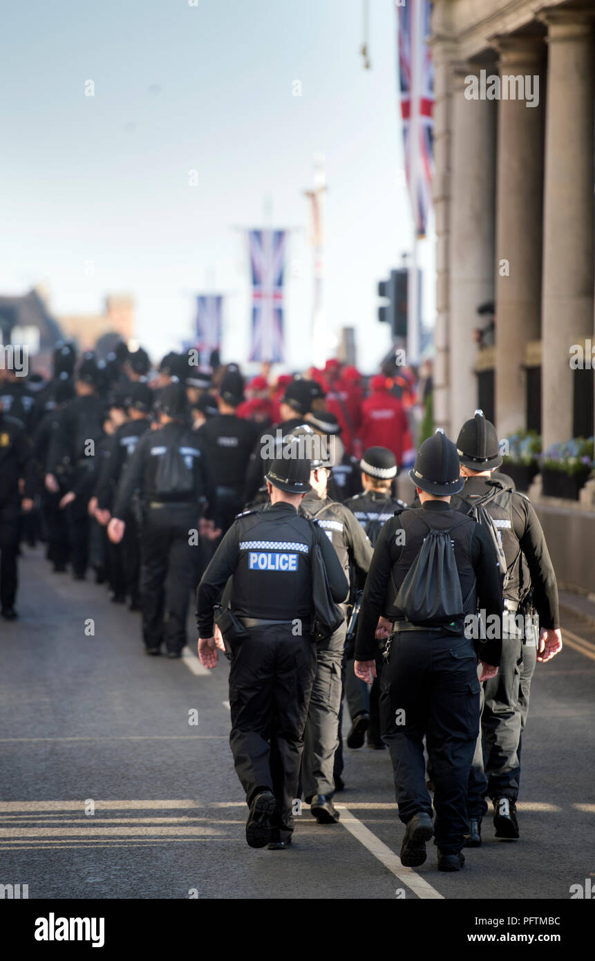 British police deployed in Windsor on the day of the wedding of Prince Harry & Meghan Markle Stock Photo