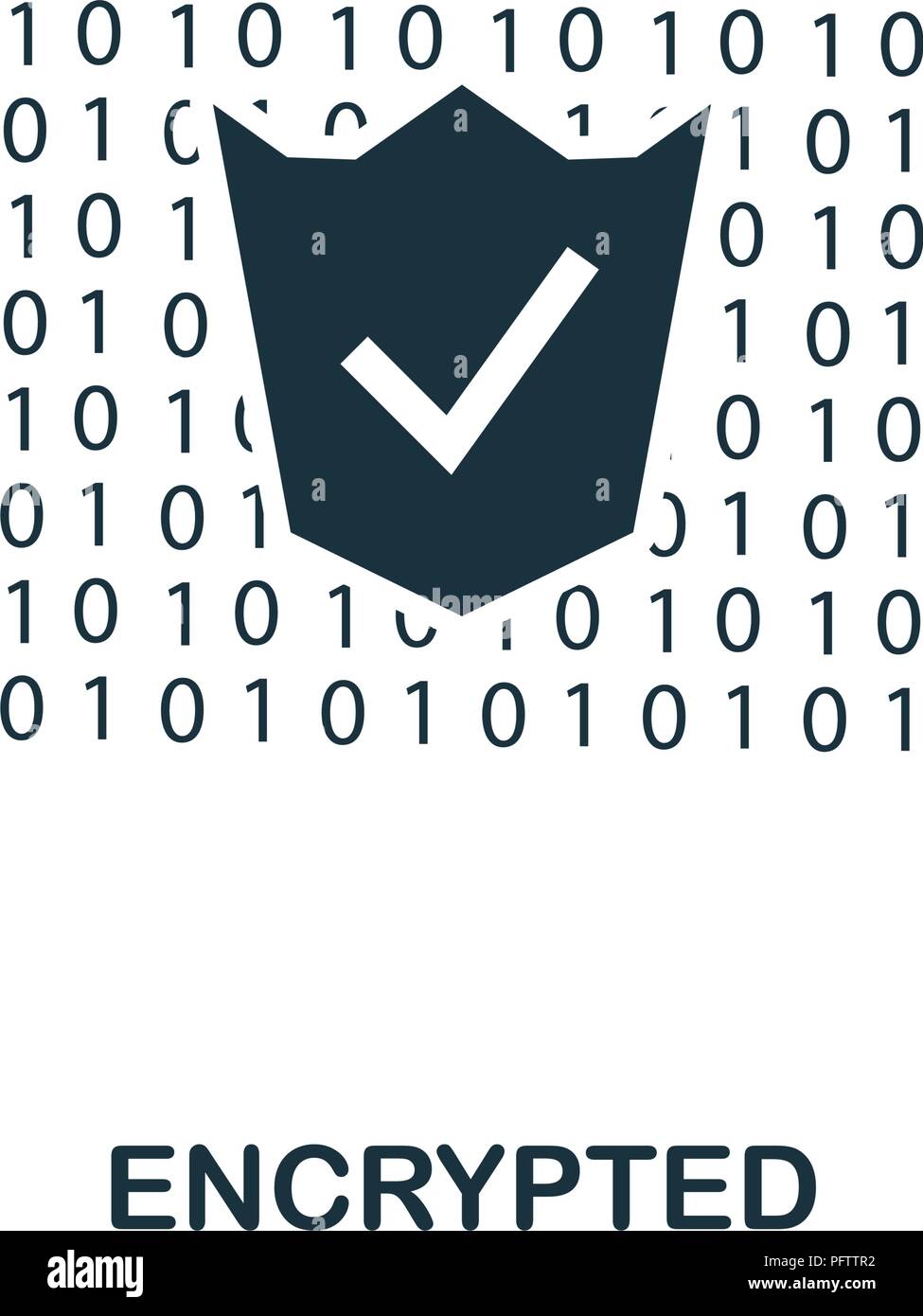 Encrypted icon. Monochrome style design from crypto currency collection ...