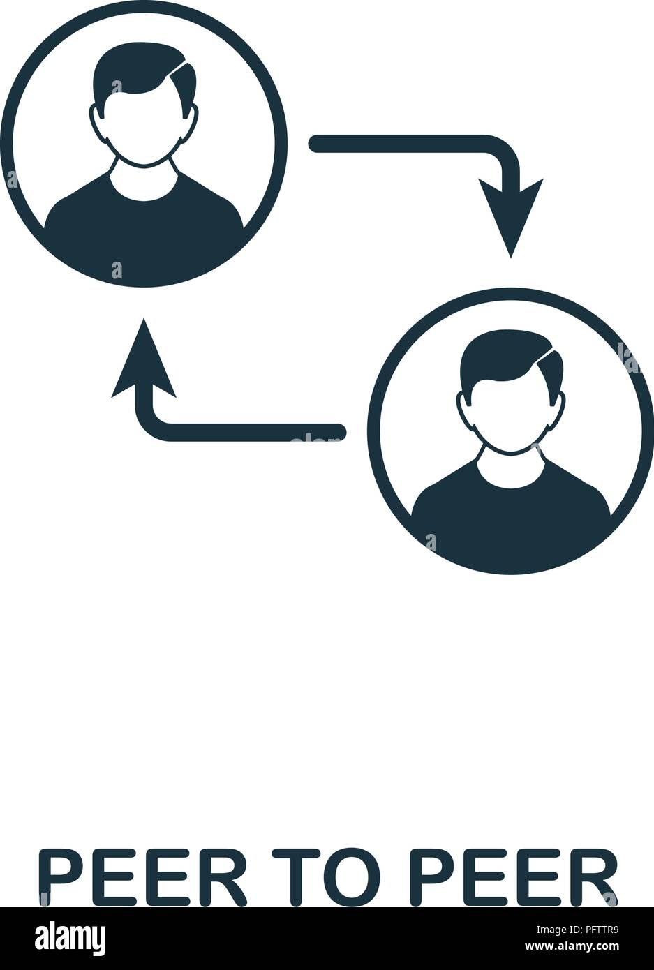 Peer To Peer icon. Monochrome style design from crypto currency collection.  UI. Pixel perfect simple pictogram peer to peer icon. Web design, apps, so  Stock Vector Image & Art - Alamy