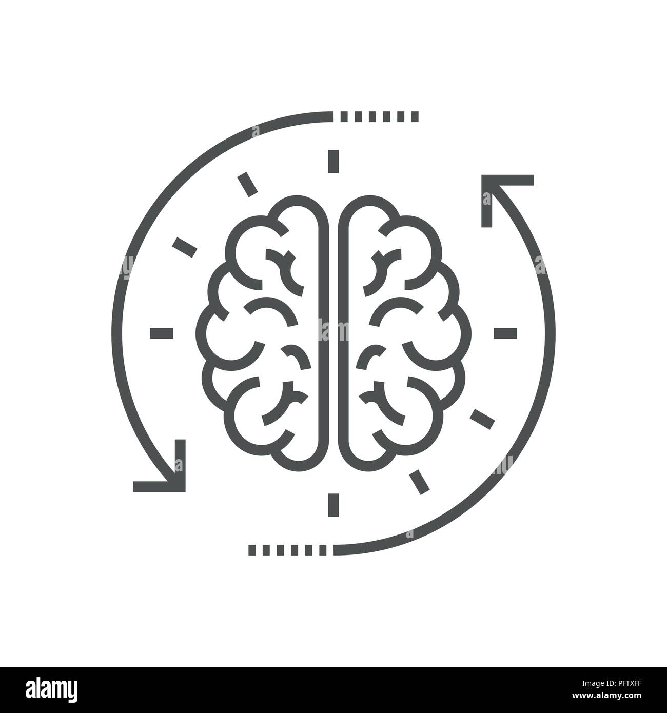 Concept of the thinking process, brainstorming, good idea, brain activity, insight. Flat line vector icon illustration design for your web design and print Stock Vector