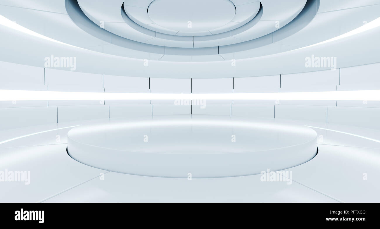 Futuristic Empty Stage Alien Ship Modern Future Background
