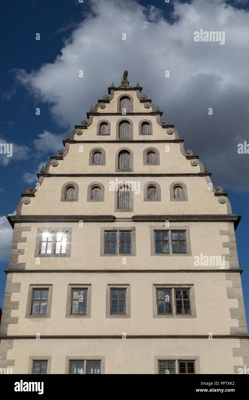 historic building with stepped gable in Rothenburg ob der Tauber Stock Photo