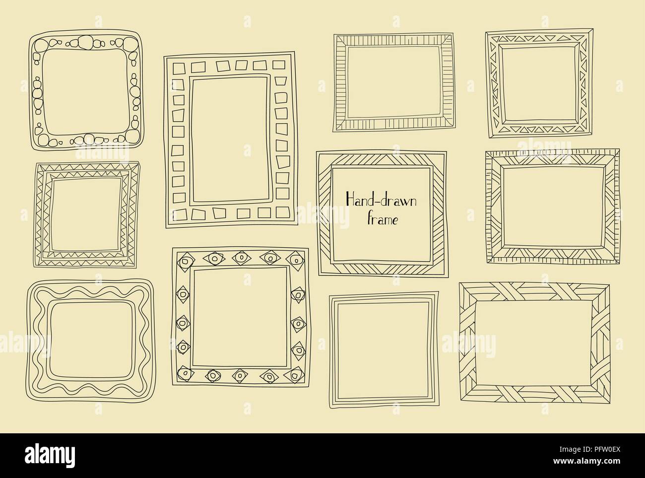 Hand drawn frames set. Cartoon greek style. Vector dividers, graphic High  quality design elements set. Cute vintage borders. Antique ornamental and  cu Stock Vector Image & Art - Alamy
