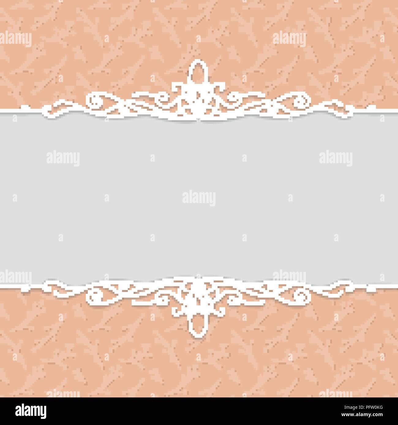 Vector beautiful frame in peach color for wedding invitations, cards