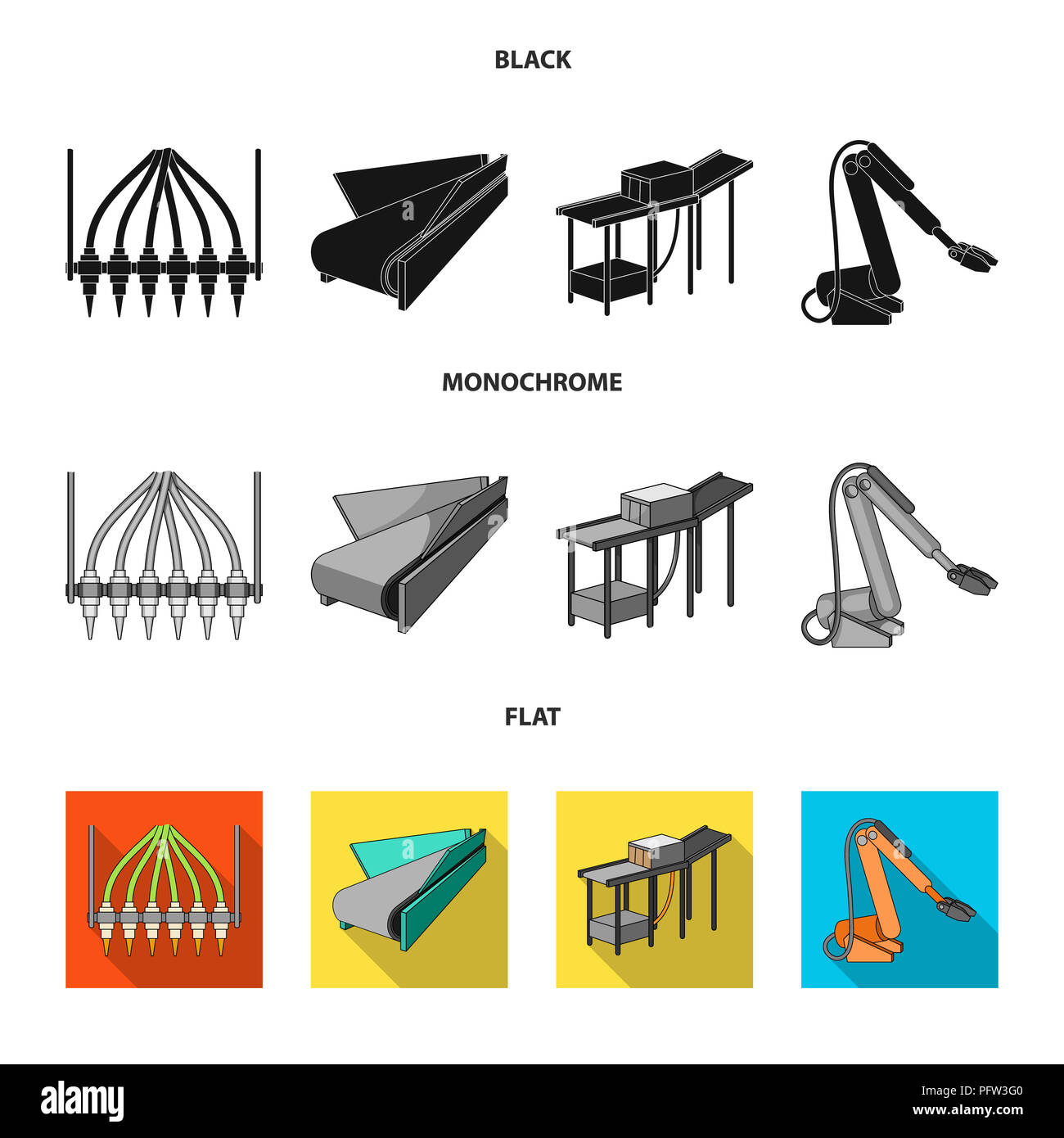 Modern equipment and other icon in black, flat, monochrome style