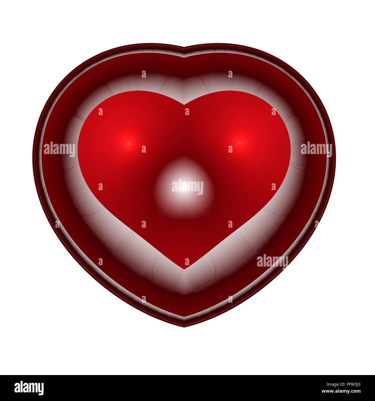 Burning and beating heart. Valentine's day background. An abstract computer generated modern fractal design on dark background. Abstract fractal color Stock Photo