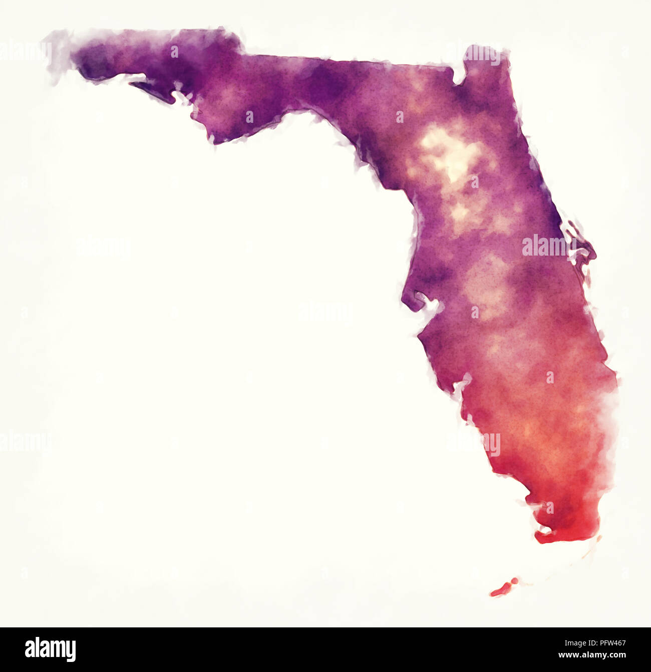 Florida Watercolor Map agrohort.ipb.ac.id