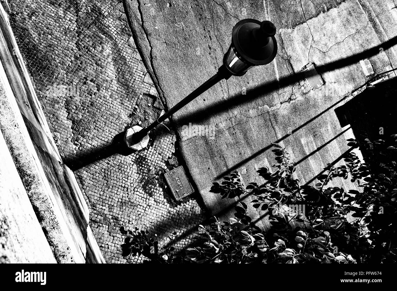 Street lighting. Black and white photo Stock Photo Alamy