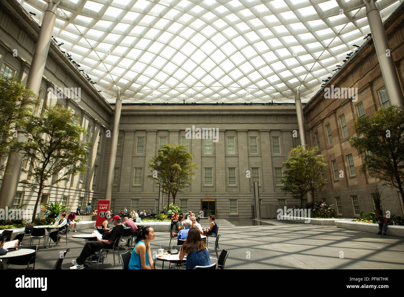 The atrium at the National Portrait Gallery in Washington, DC. Stock Photo
