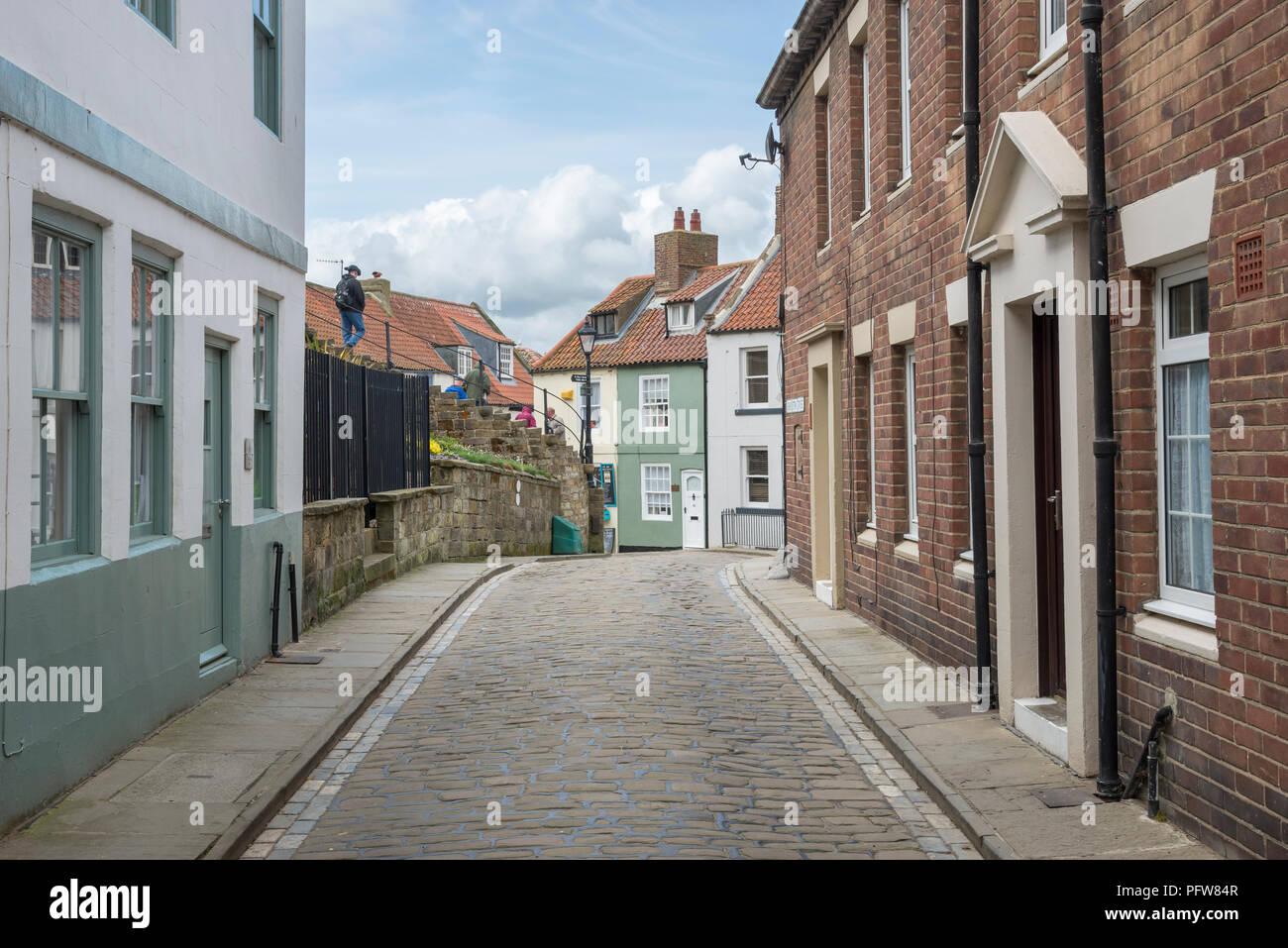 Henrietta street in the historic town of Whitby, North Yorkshire