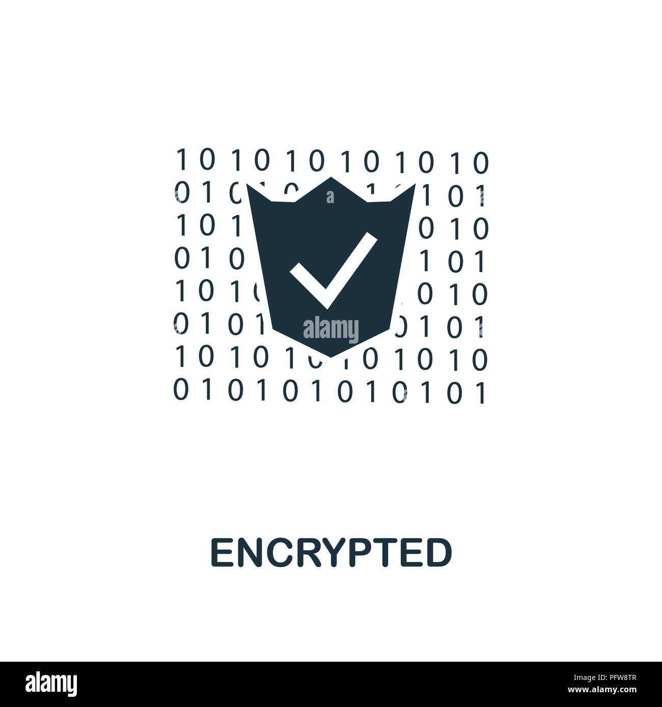 Encrypted icon. Monochrome style design from crypto currency collection.  UI. Pixel perfect simple pictogram encrypted icon. Web design, apps,  software Stock Photo - Alamy