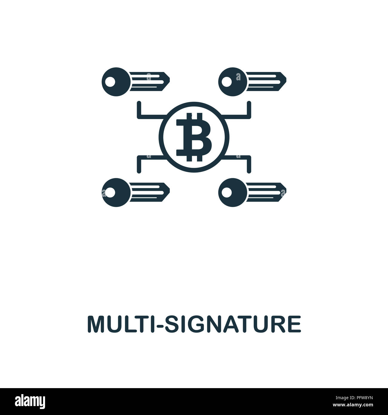 Multi-Signature icon. Monochrome style design from crypto currency collection. UI. Pixel perfect simple pictogram multi-signature icon. Web design, ap Stock Photo