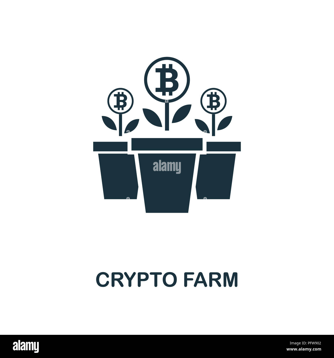 Crypto Farm icon. Monochrome style design from crypto currency collection.  UI. Pixel perfect simple pictogram crypto farm icon. Web design, apps, soft  Stock Photo - Alamy