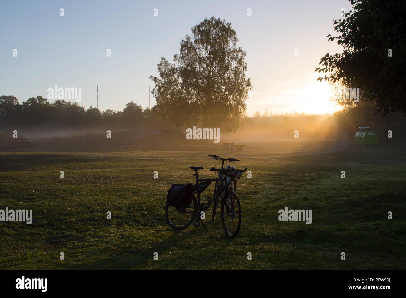 Sunrise at Nackareservatet, Sweden Stock Photo