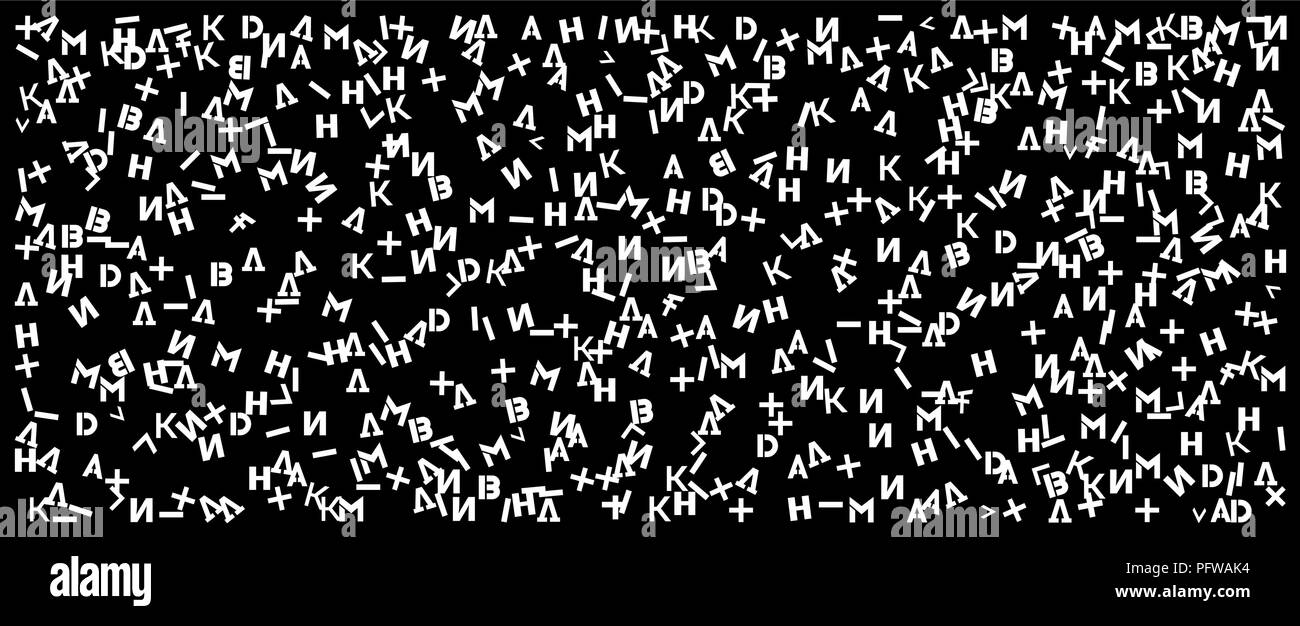 white vector letters on black background, design decoration banner