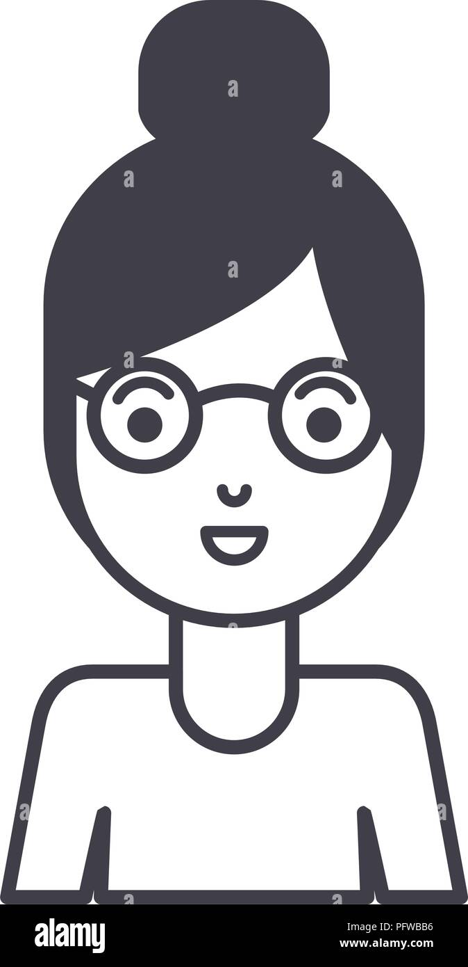 beautiful and young woman with glasses character Stock Vector Image & Art Alamy
