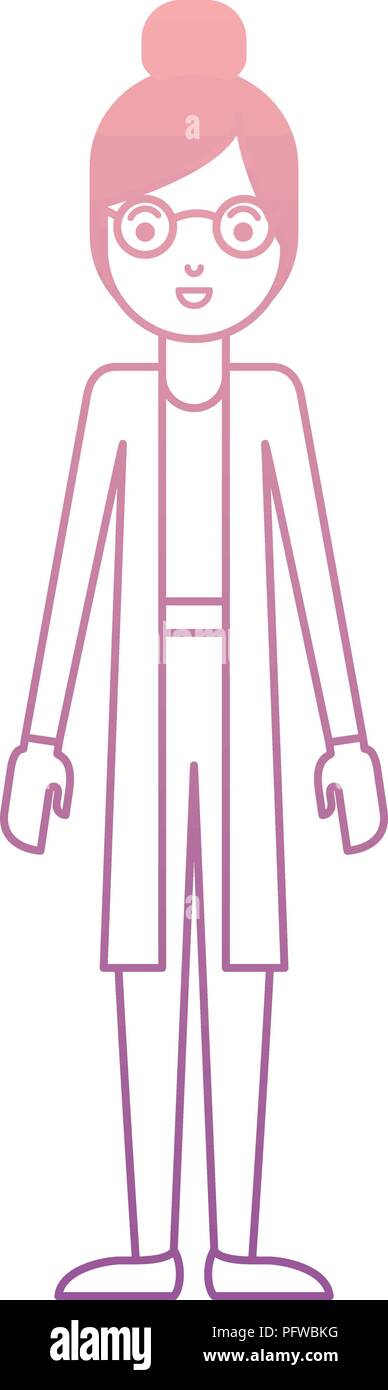 beautiful and young woman with glasses character Stock Vector Image ...