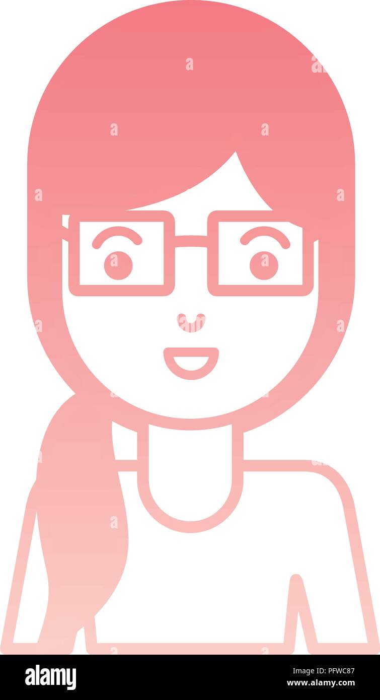 beautiful and young woman with glasses character Stock Vector Image ...