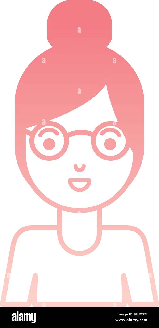 beautiful and young woman with glasses character Stock Vector Image ...