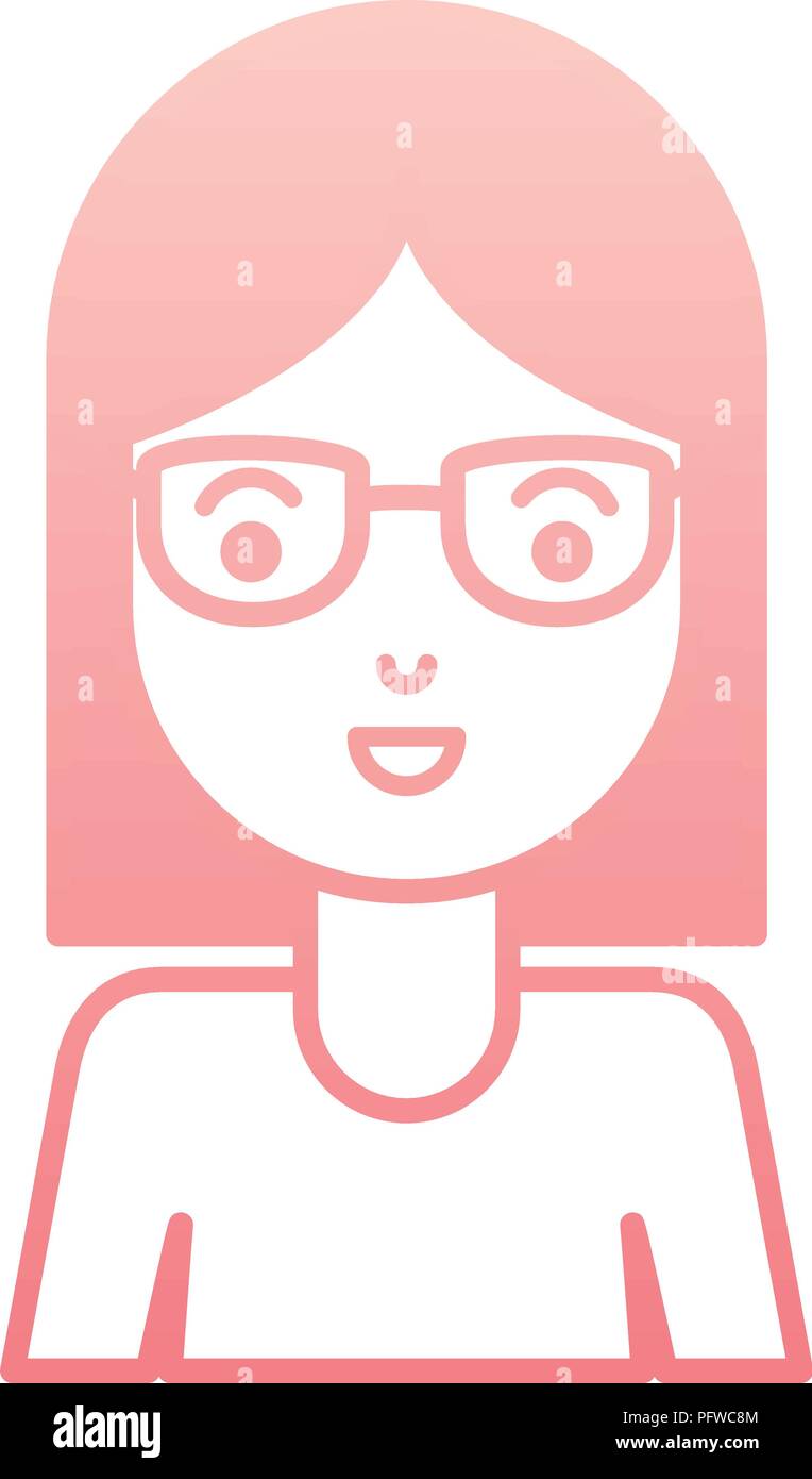 beautiful and young woman with glasses character Stock Vector Image ...