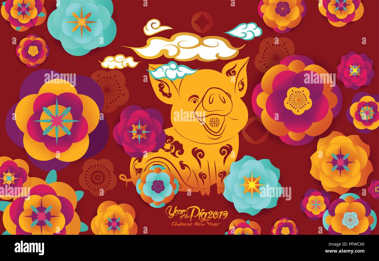 Happy Chinese New Year 19 Paper Art Flowers And Pig Design In Red And Gold Happy Pig Year Stock Vector Image Art Alamy Happy Chinese New Year 19 Paper Art Flowers And Pig Design In Red And Gold Happy Pig Year Stock Vector Image Art Alamy