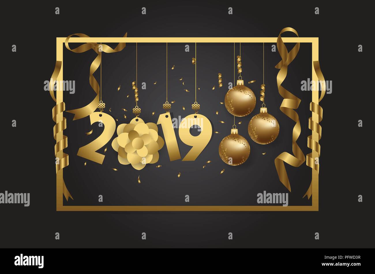 happy new year 2019 background Stock Vector